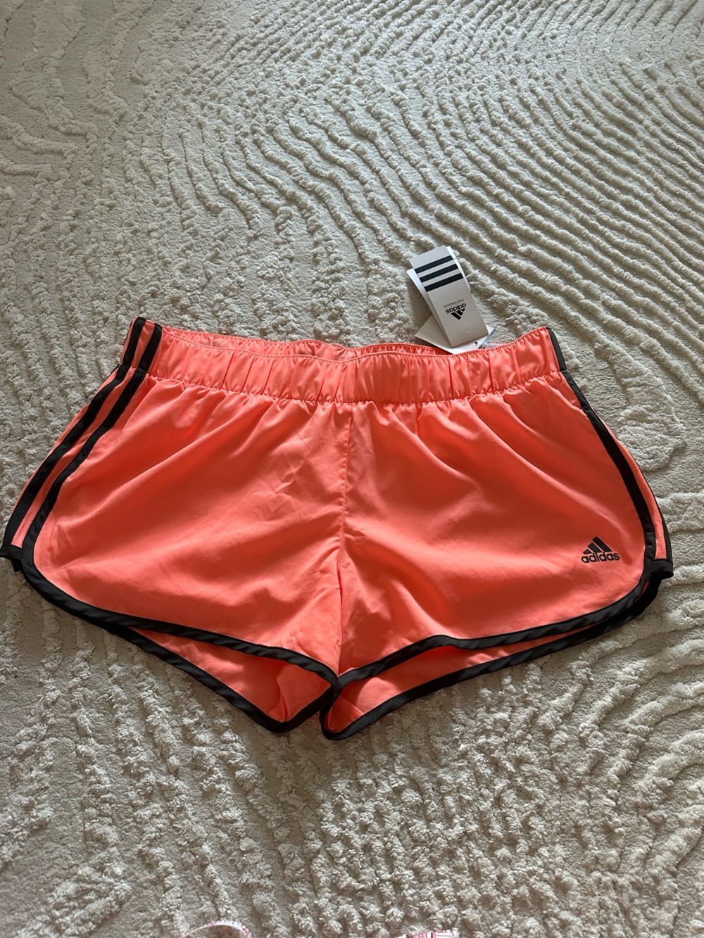 adidas Coral Athletic Running Shorts with dark olive green Trim